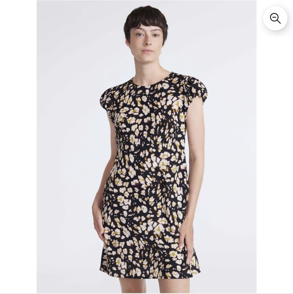 Black, White & Gold Pattern Dress